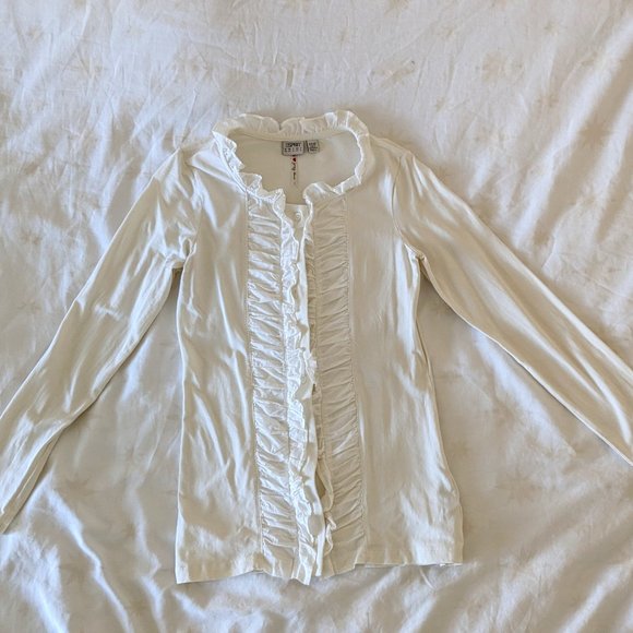 White Esprit Long Sleeve T-Shirt NWOT - Picture 1 of 4